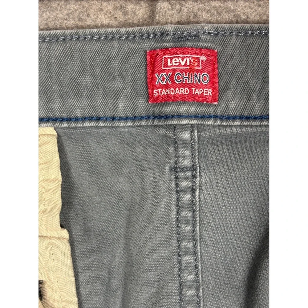 Levis XX Chino Standard Taper Gray Pants Mens 36x30 Stretch Twill 85226-0063
